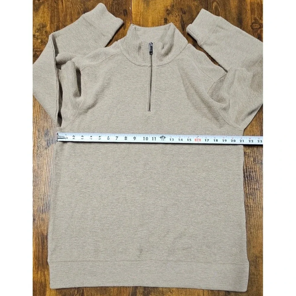 Banana Republic Men's Quarter Zip Pullover Soft Beige Sweater Medium NWT